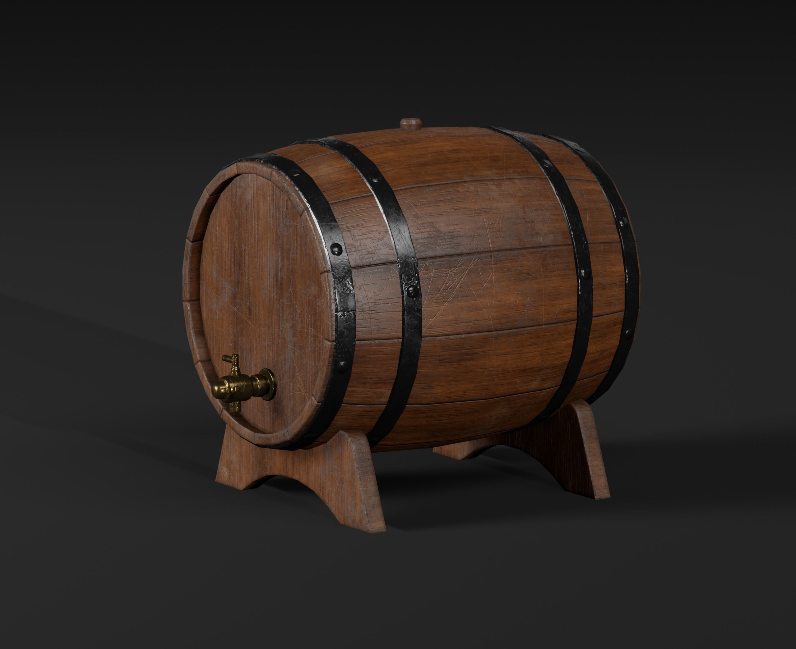 LowPoly PBR 35 Wooden Crate Barrel props Pack 3D Models Low-poly 3D model_67