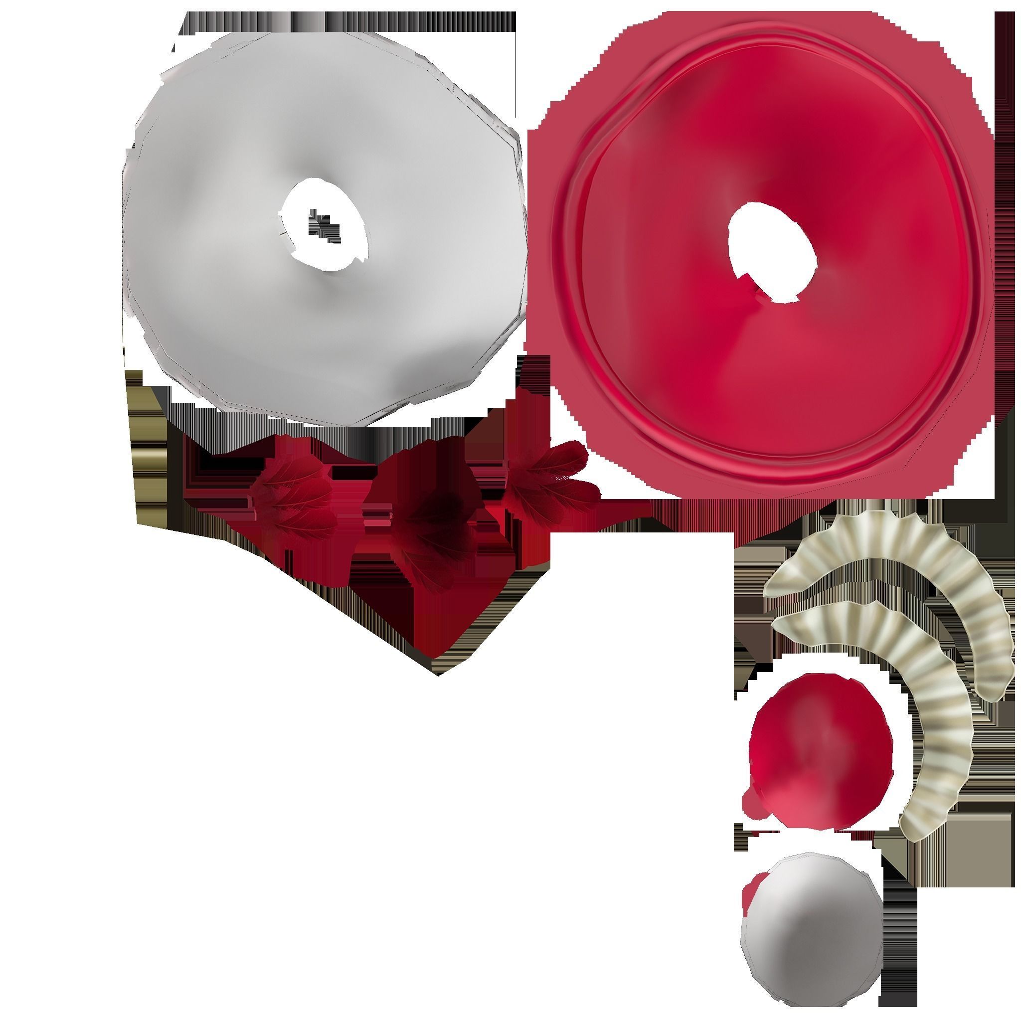 Female Feathers Decorated Big Vintage Red Derby Hat Low-poly 3D model_8