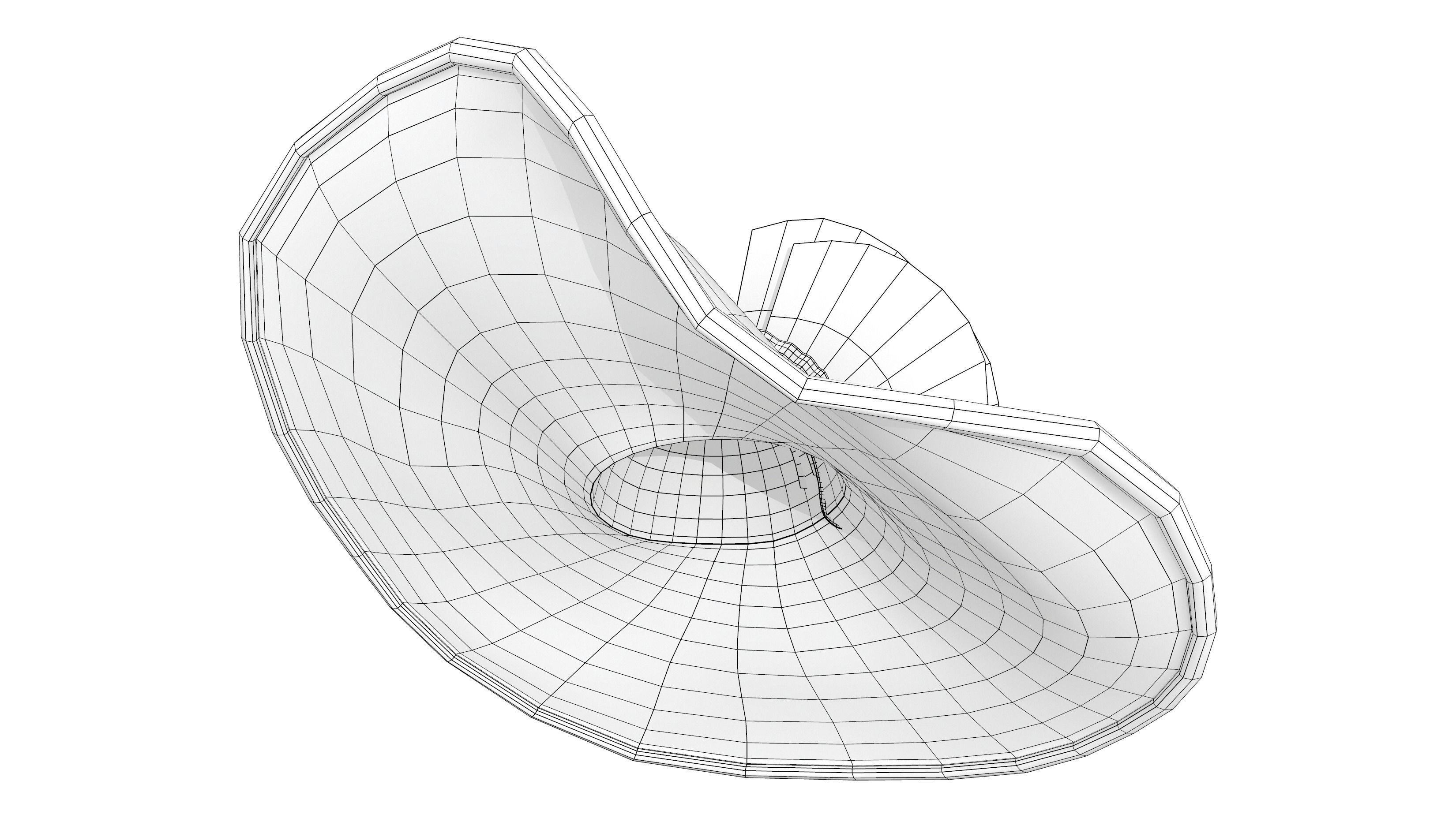 Female Feathers Decorated Big Vintage Red Derby Hat Low-poly 3D model_6