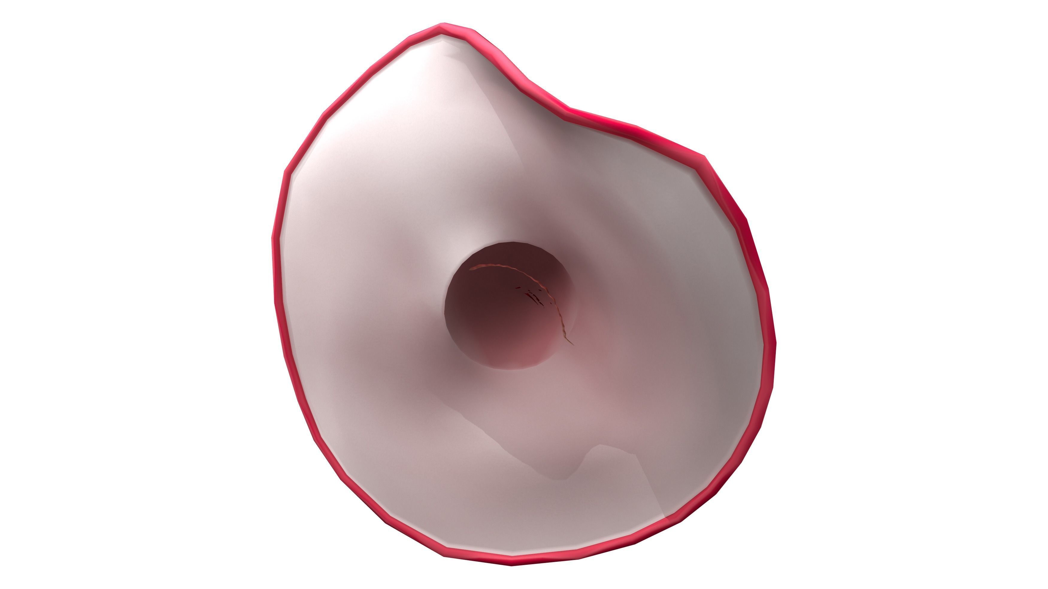 Female Feathers Decorated Big Vintage Red Derby Hat Low-poly 3D model_4