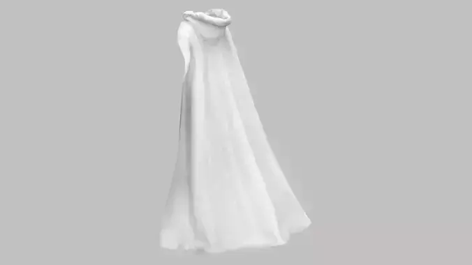 Ladies Fur Trim Cloak Low-poly 3D model
