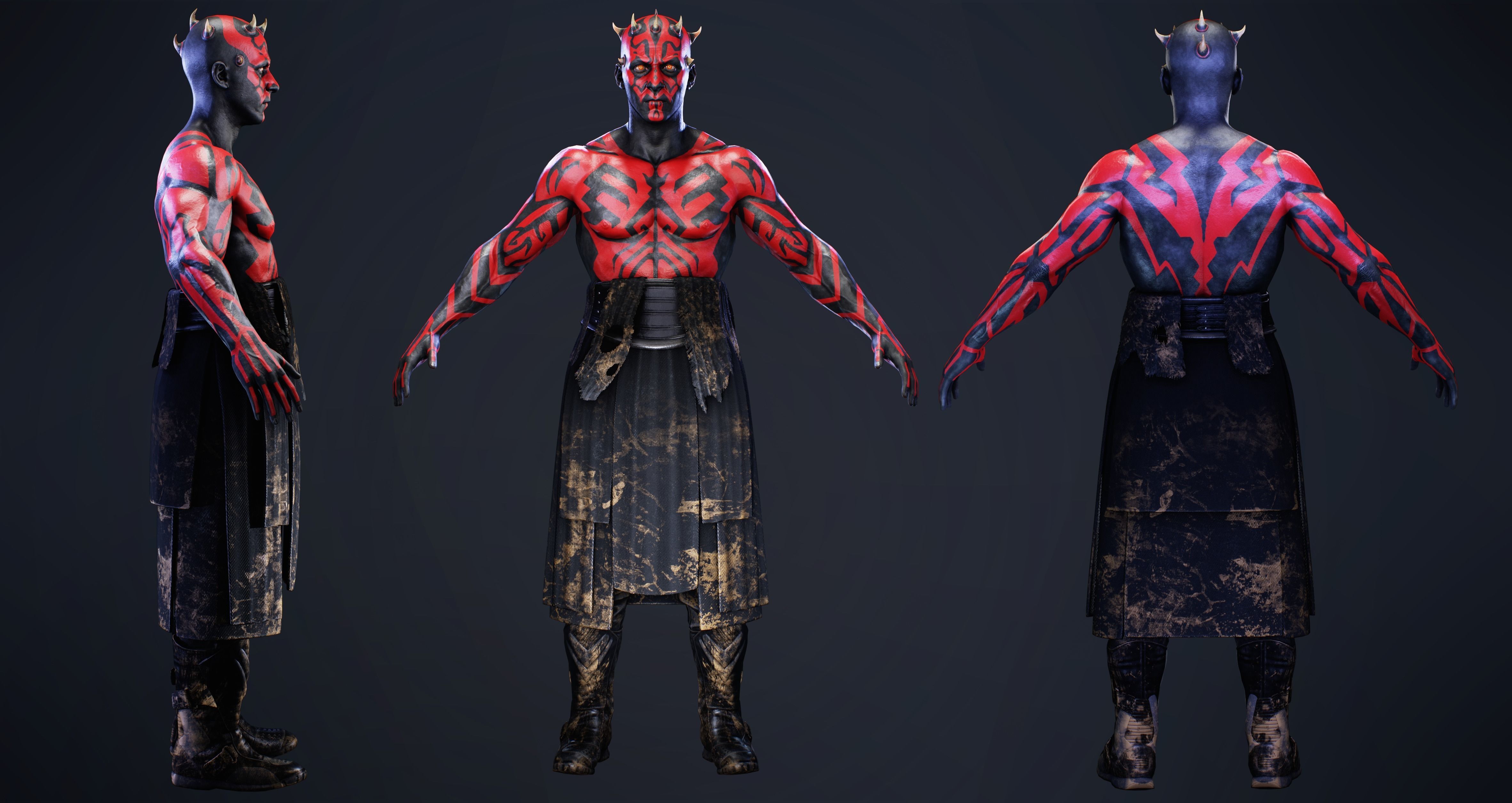 Darth Maul - Original Look Low-poly 3D model_12