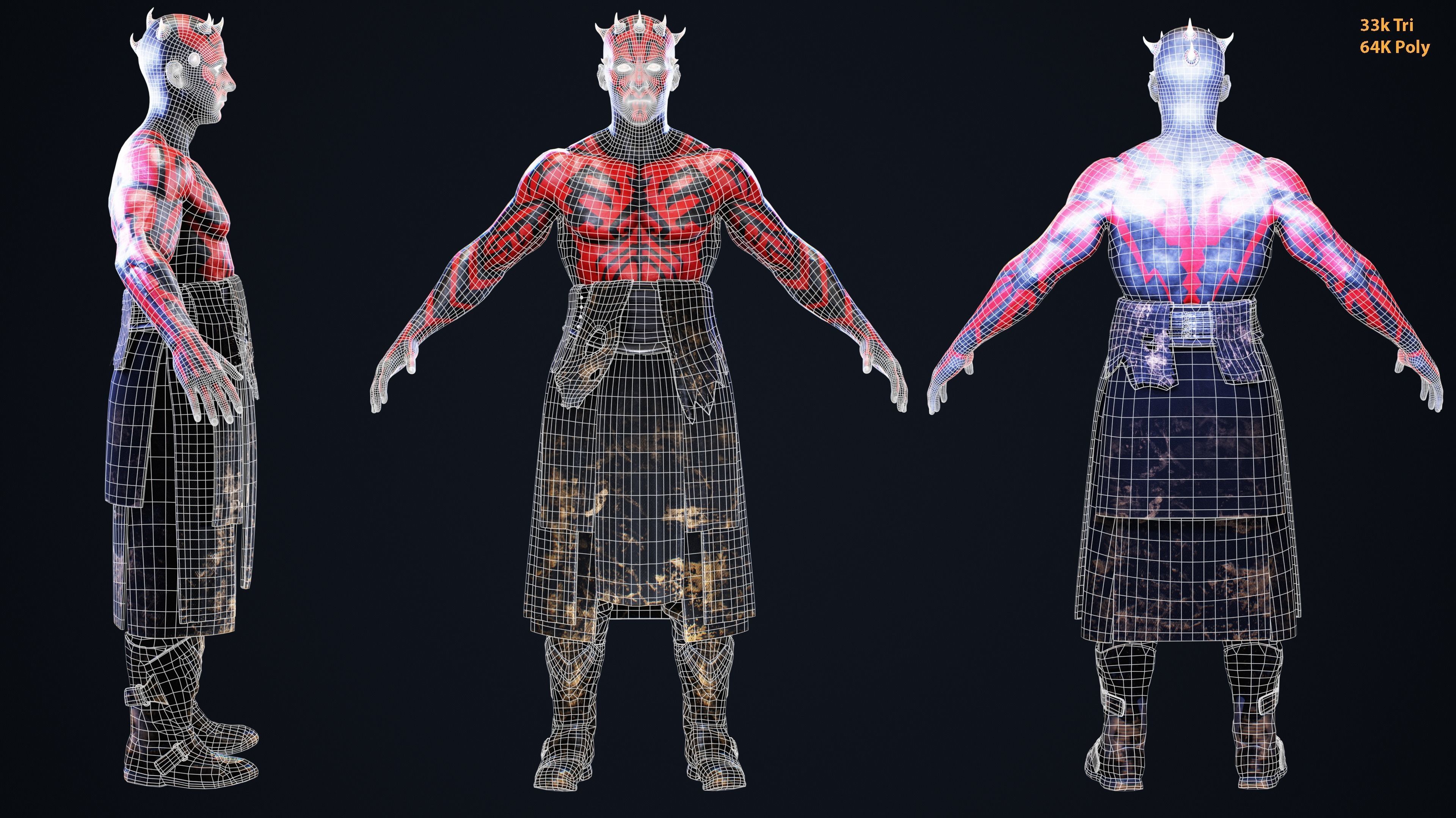 Darth Maul - Original Look Low-poly 3D model_13