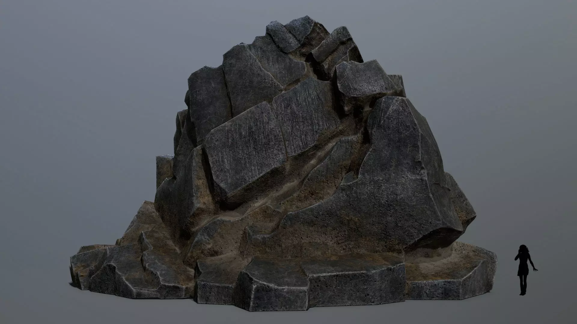 Mountain 2 rock Low-poly 3D model