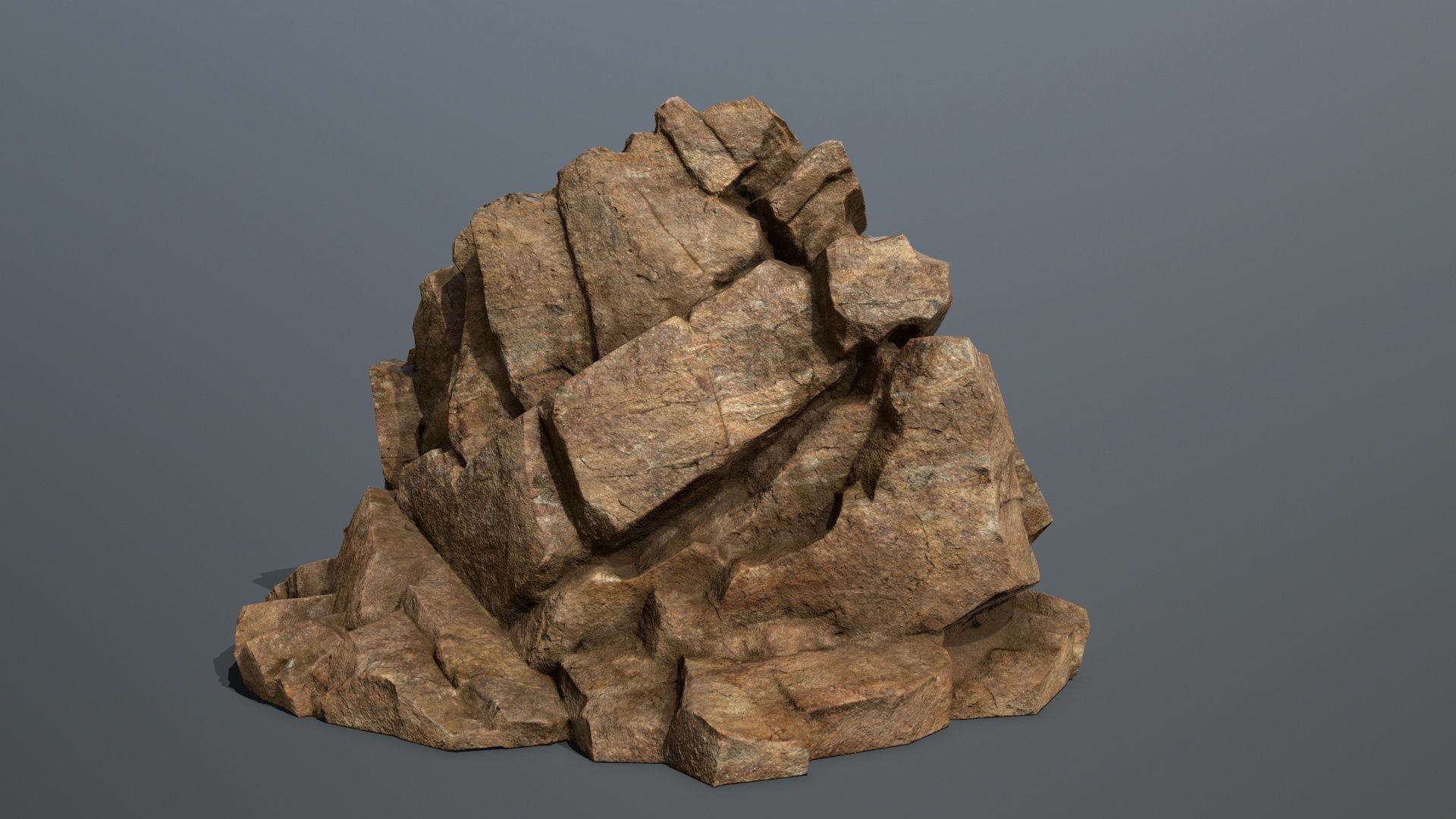 Mountain 3 rock Low-poly 3D model_1