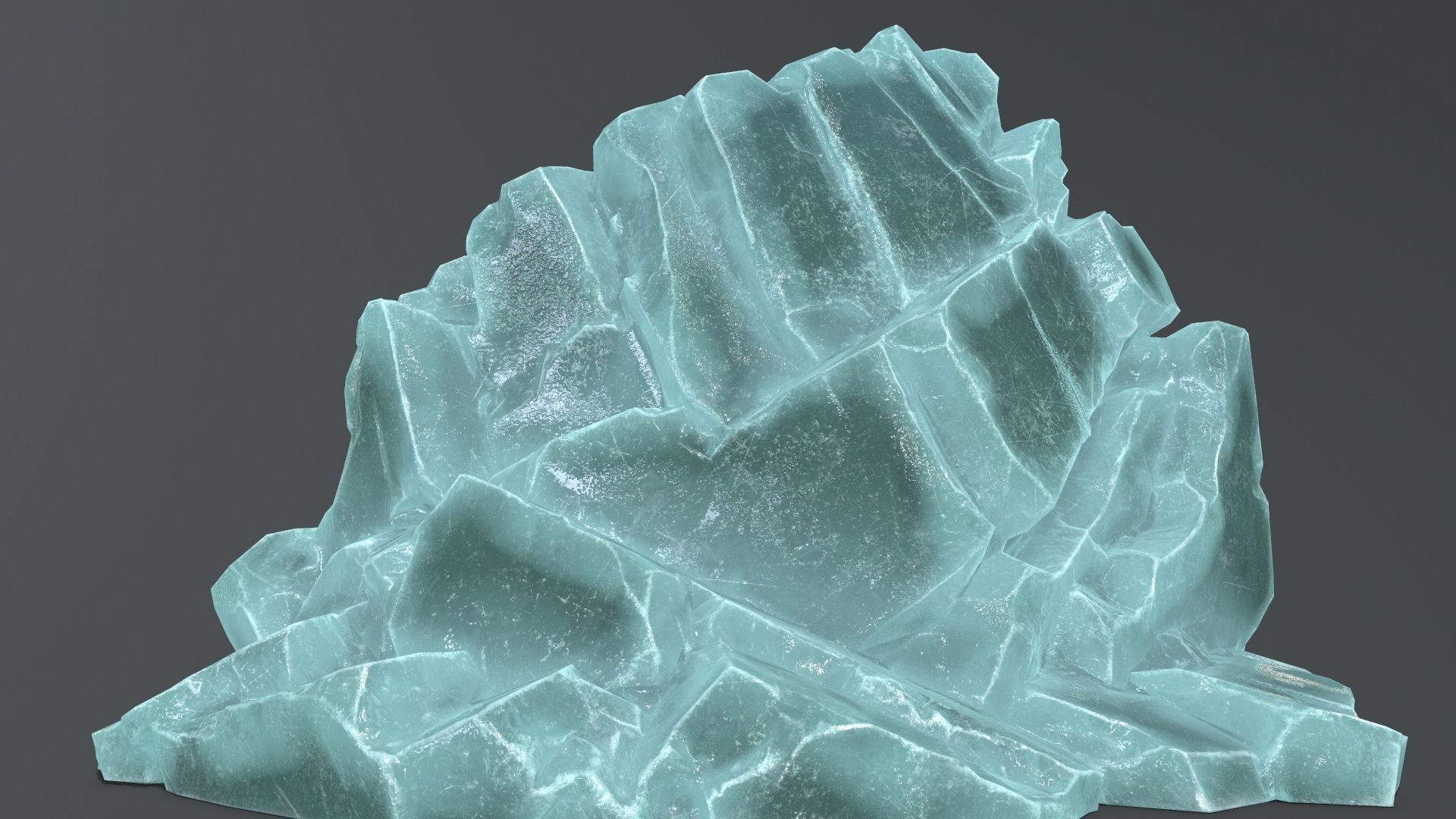 Ice Mountain Low-poly 3D model_16