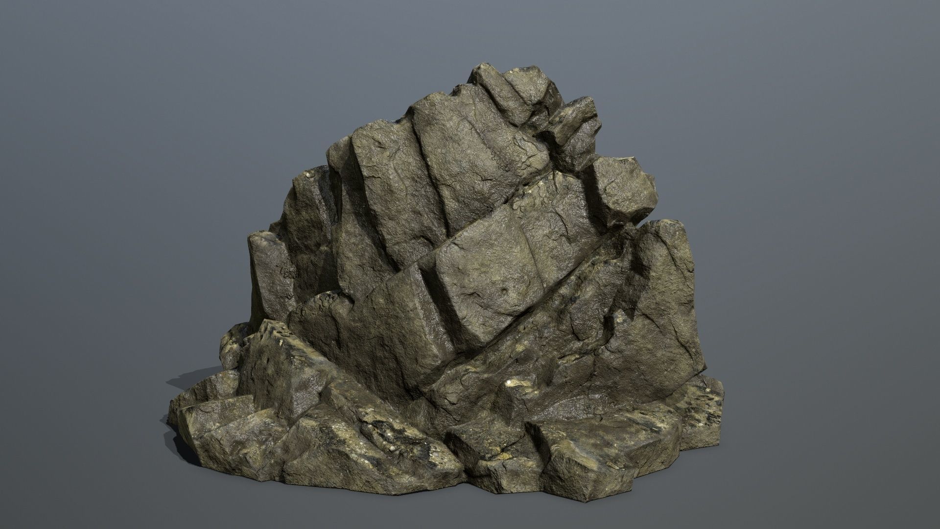 Mountain rock Low-poly 3D model_1