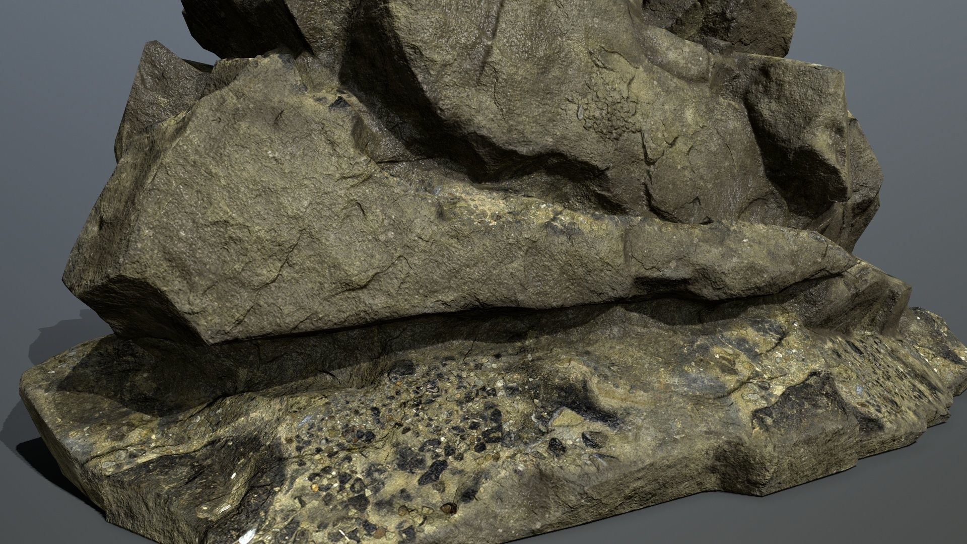 Mountain rock Low-poly 3D model_17