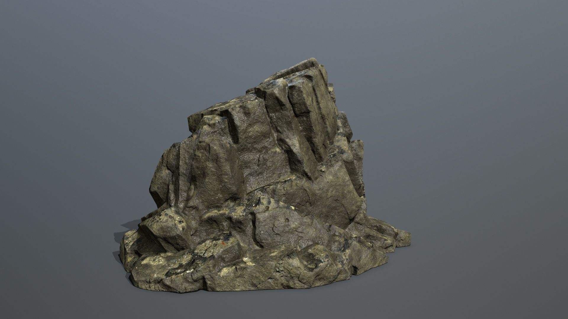 Mountain rock Low-poly 3D model_9