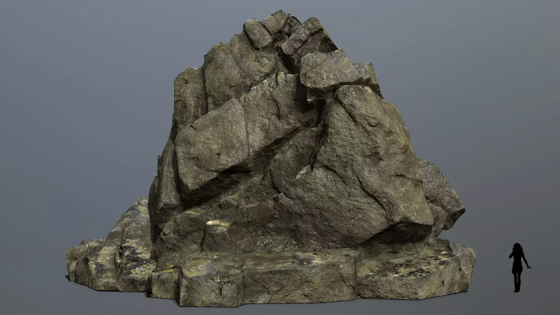 Mountain rock Low-poly 3D model_0