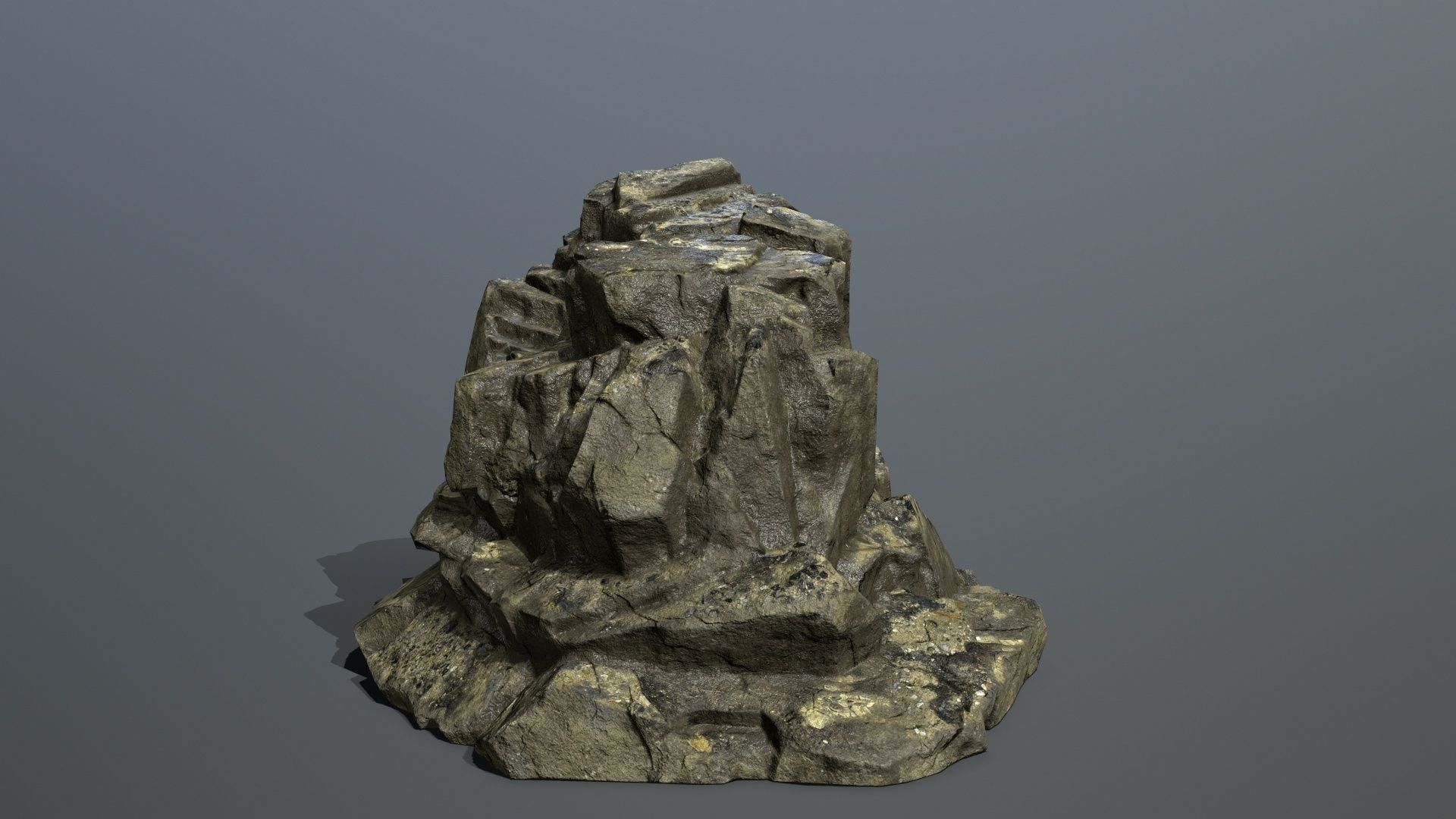 Mountain rock Low-poly 3D model_8