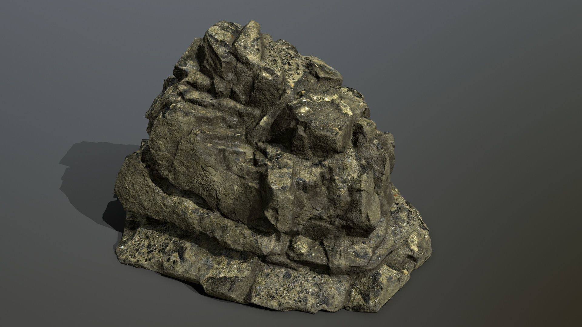Mountain rock Low-poly 3D model_11