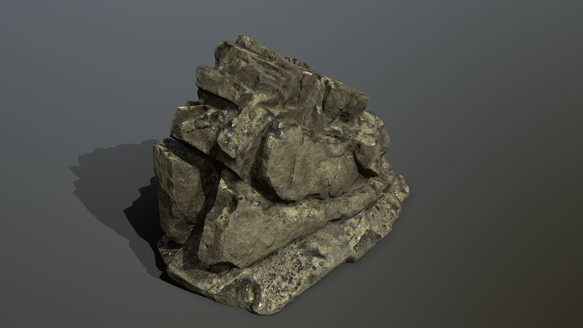 Mountain rock Low-poly 3D model_15