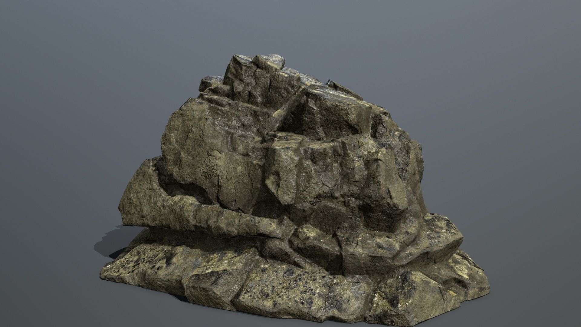 Mountain rock Low-poly 3D model_7
