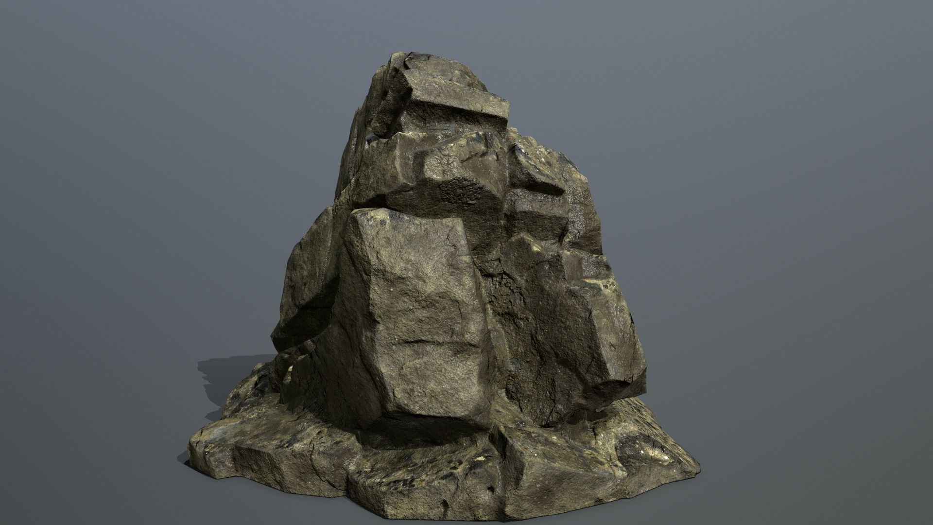 Mountain rock Low-poly 3D model_3