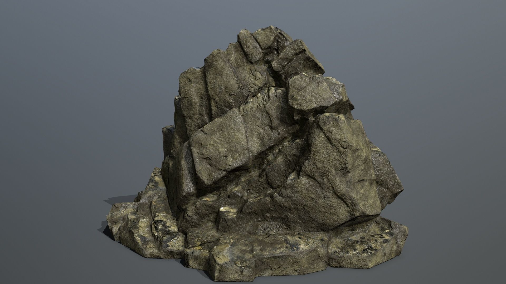 Mountain rock Low-poly 3D model_2