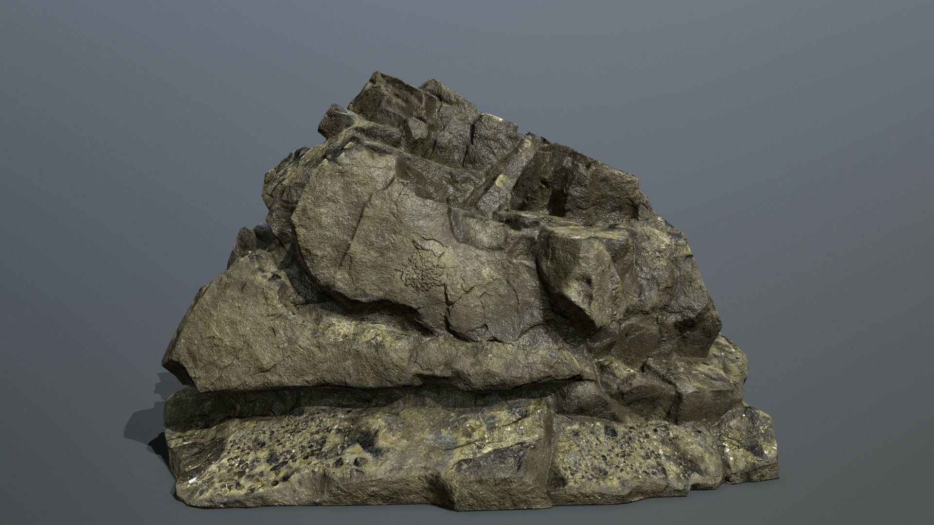 Mountain rock Low-poly 3D model_6