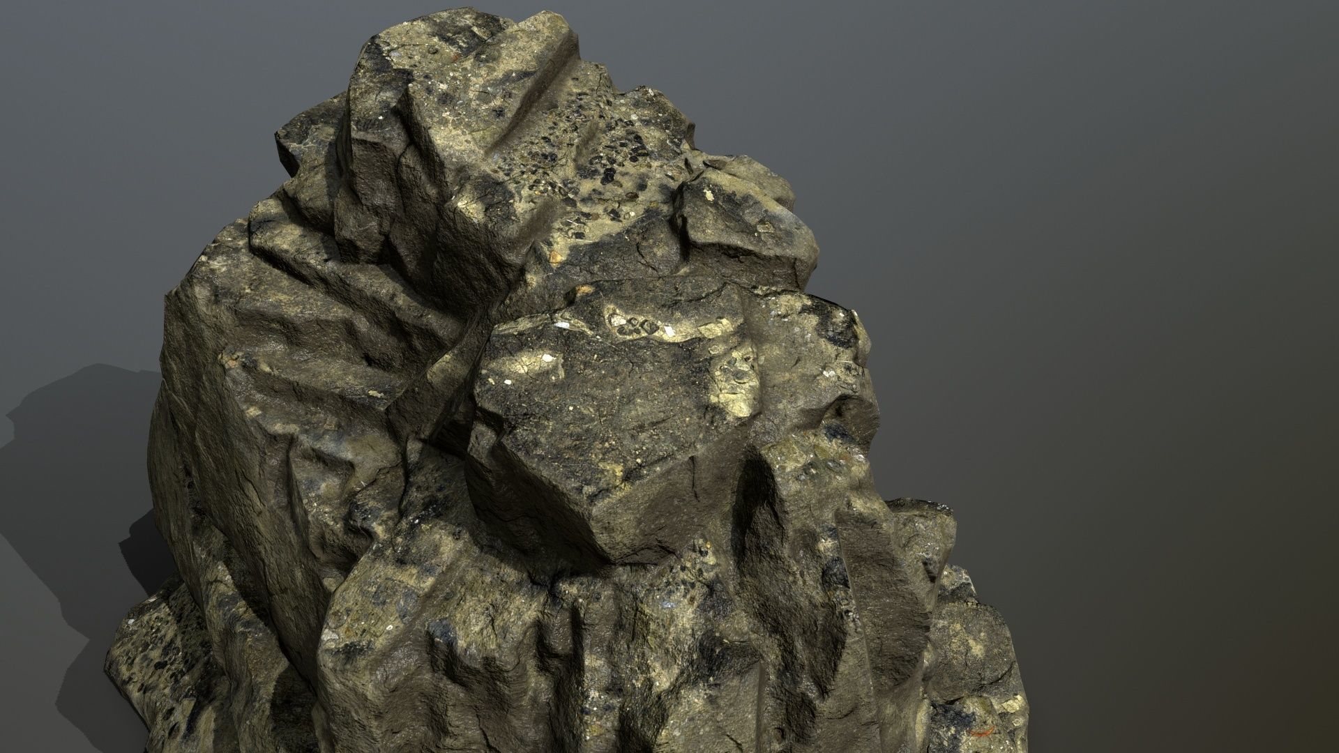 Mountain rock Low-poly 3D model_16