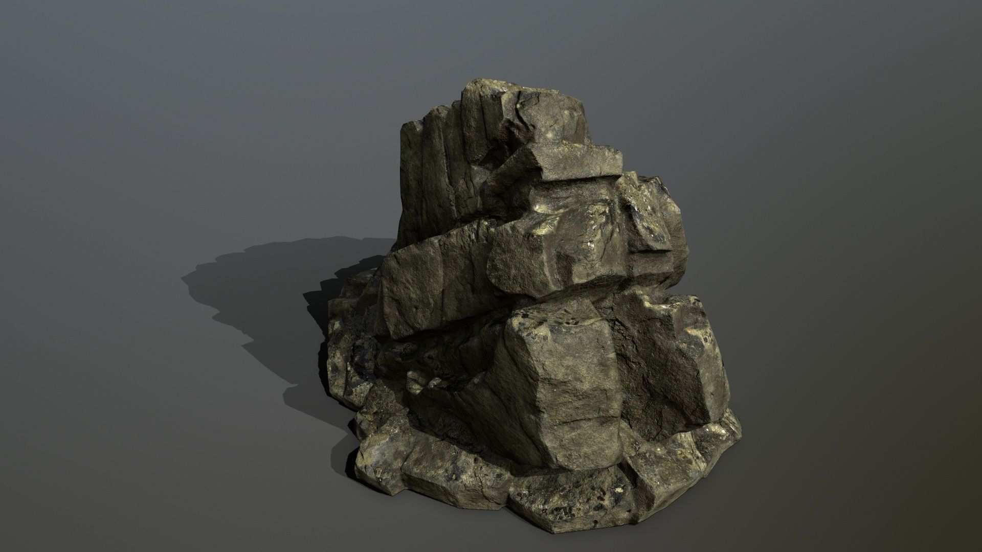 Mountain rock Low-poly 3D model_14
