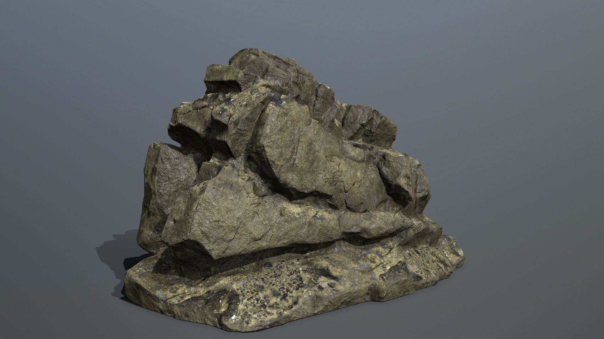 Mountain rock Low-poly 3D model_5