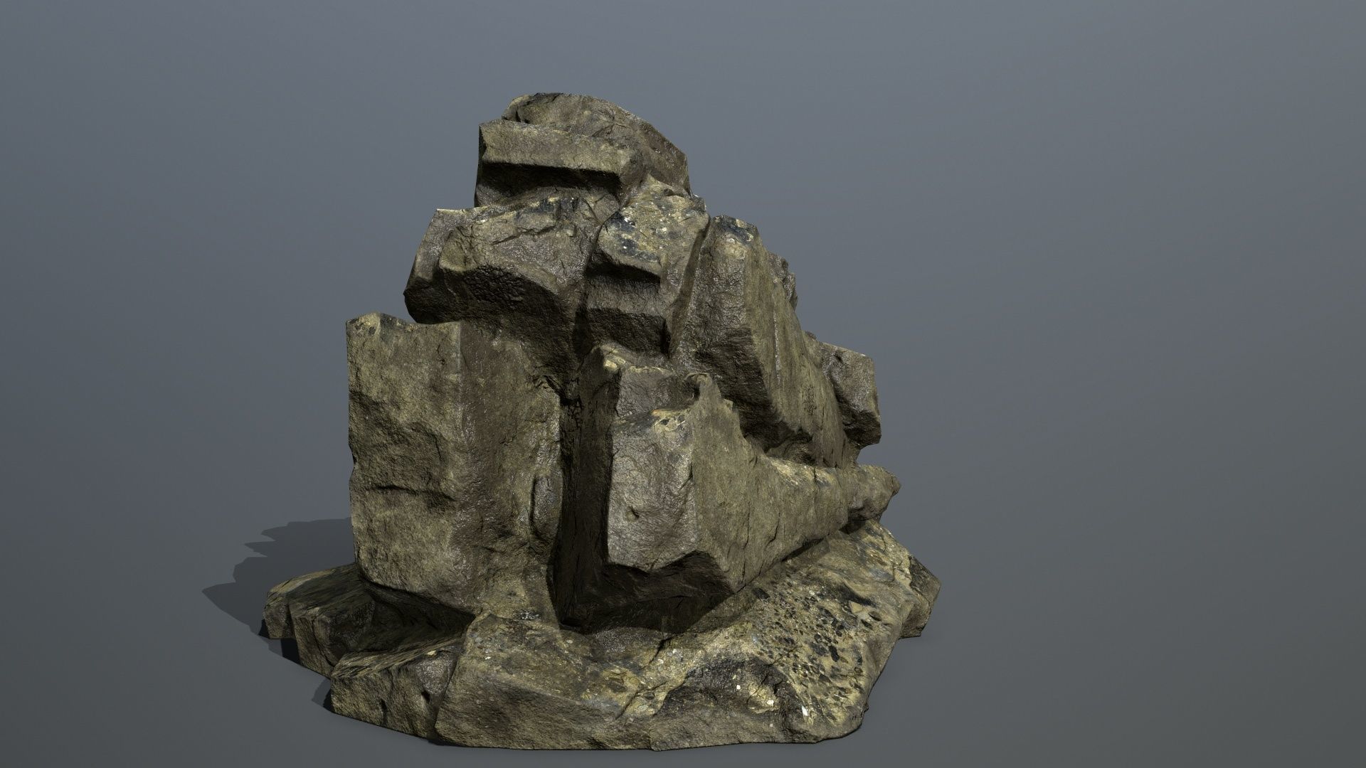 Mountain rock Low-poly 3D model_4