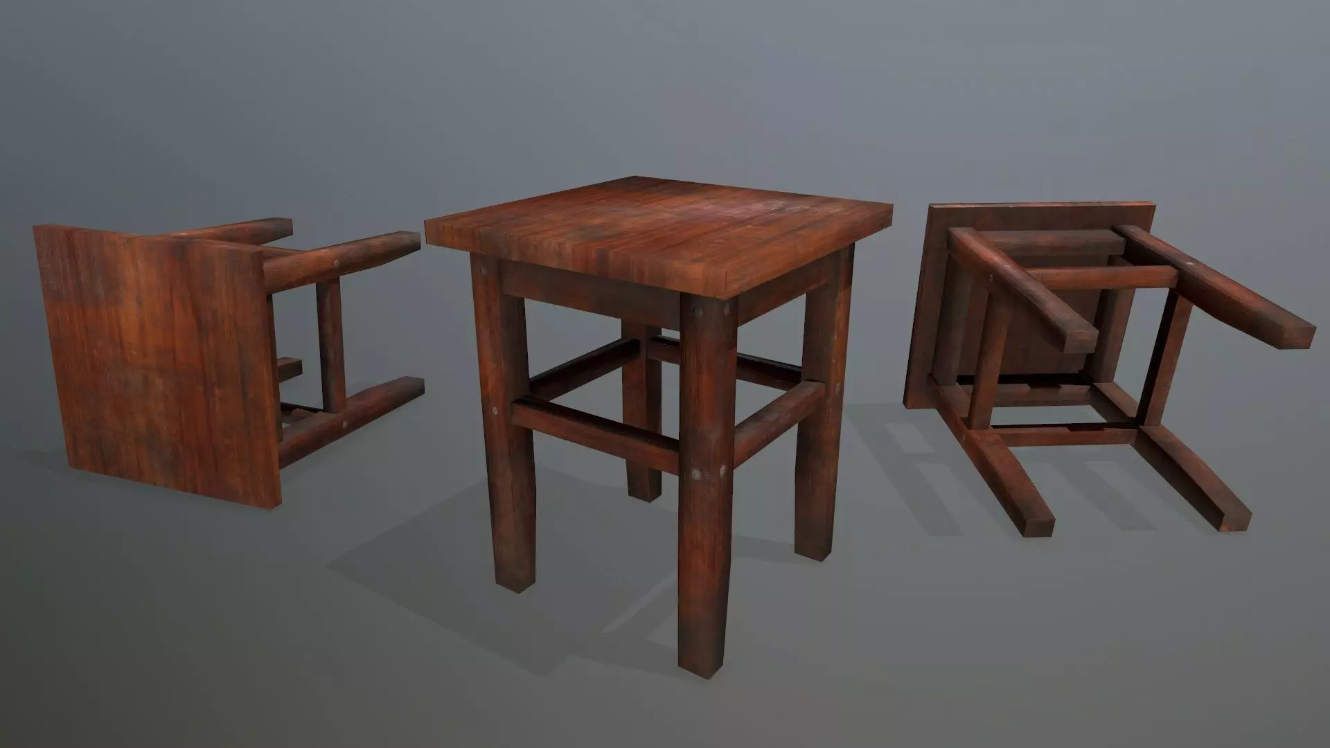 Footstool side table Low-poly 3D model