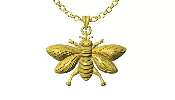 Bee Design Silver Pendant 