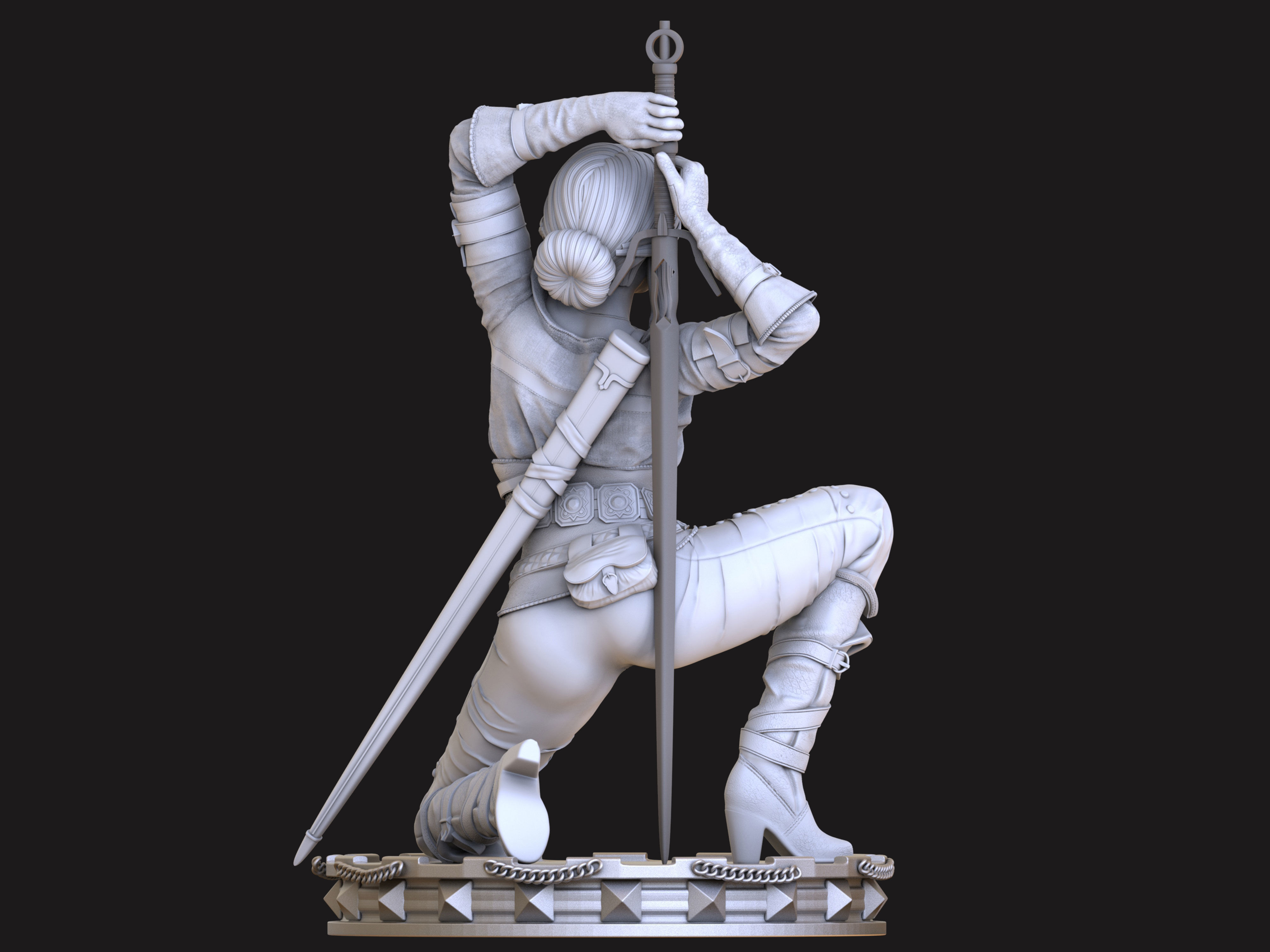 Ciri The Witcher 3D model 3D printable | CGTrader