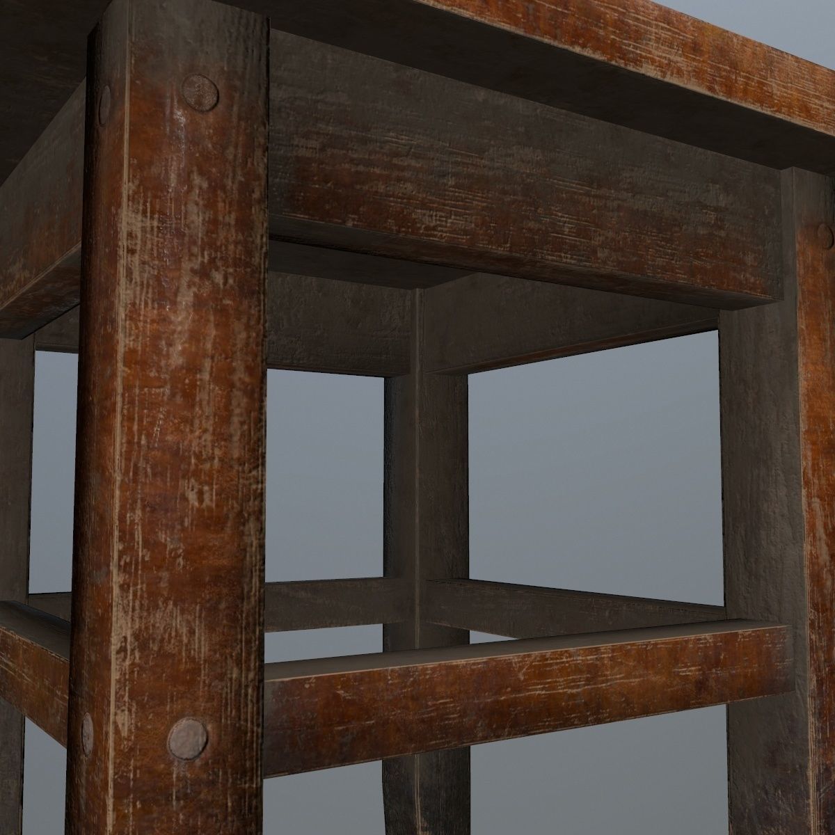 Footstool side table Low-poly 3D model_9