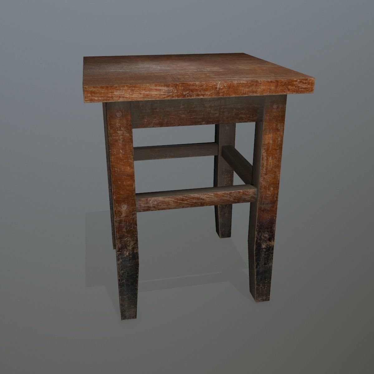 Footstool side table Low-poly 3D model_4