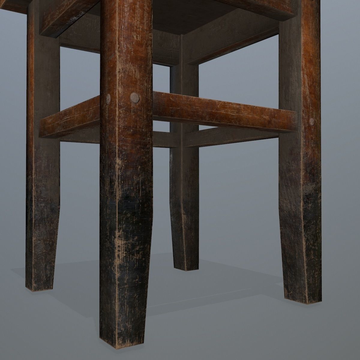 Footstool side table Low-poly 3D model_8