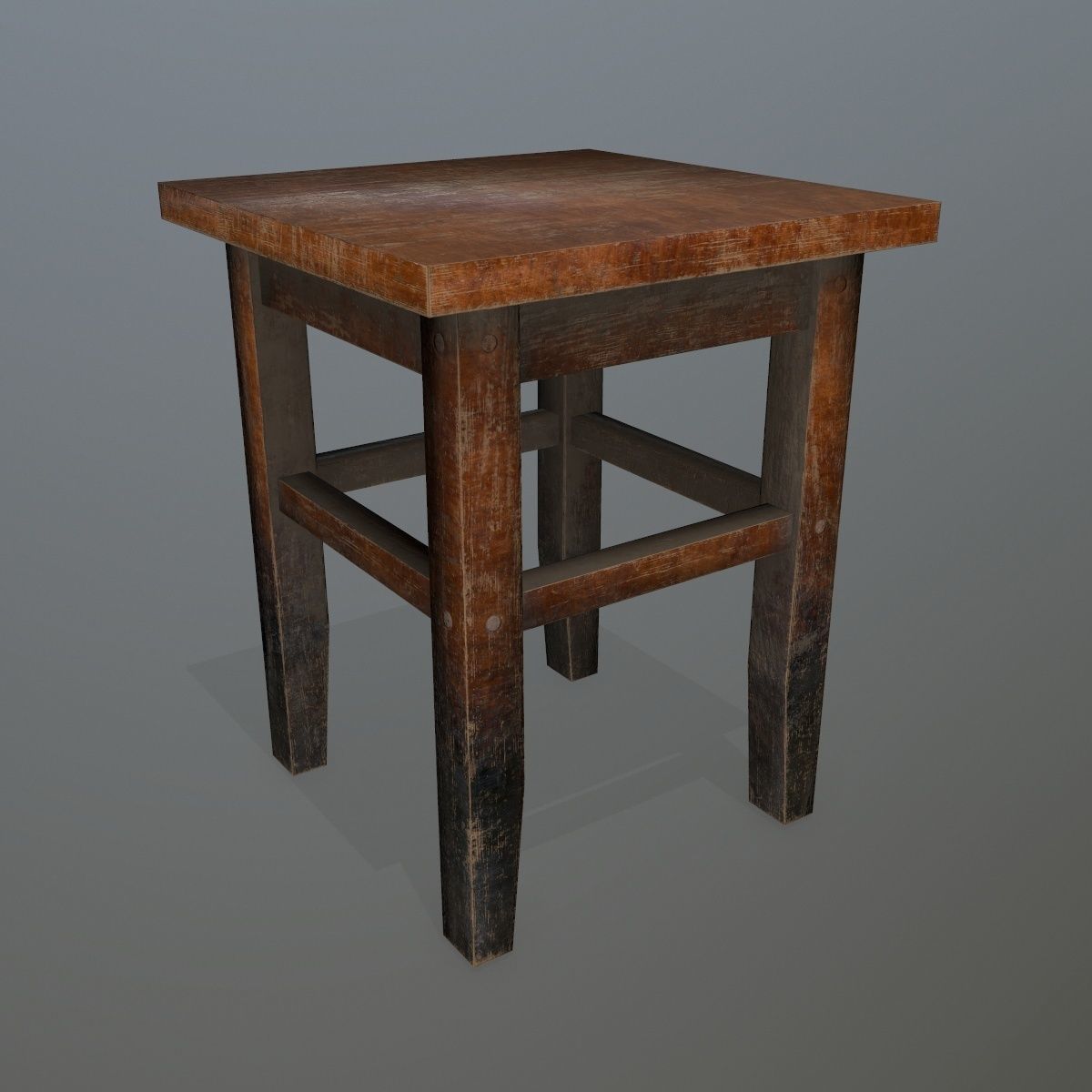 Footstool side table Low-poly 3D model_1