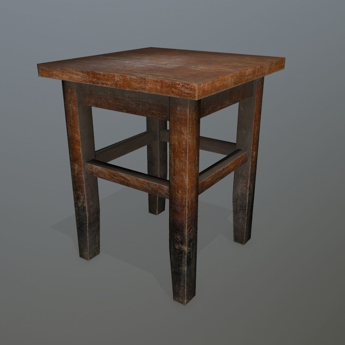 Footstool side table Low-poly 3D model_3
