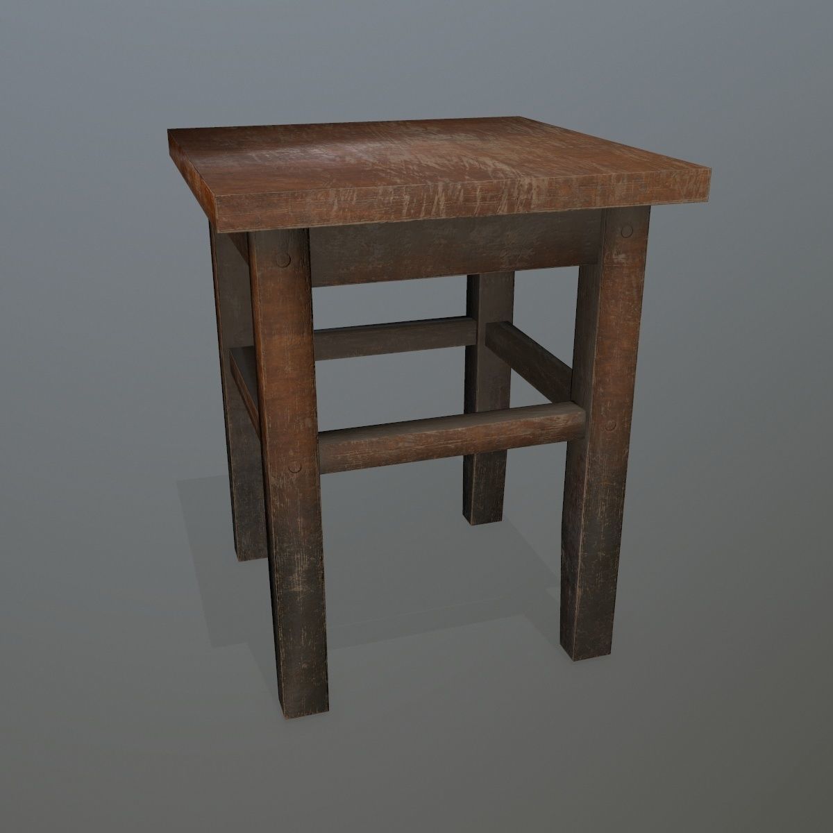Footstool side table Low-poly 3D model_6