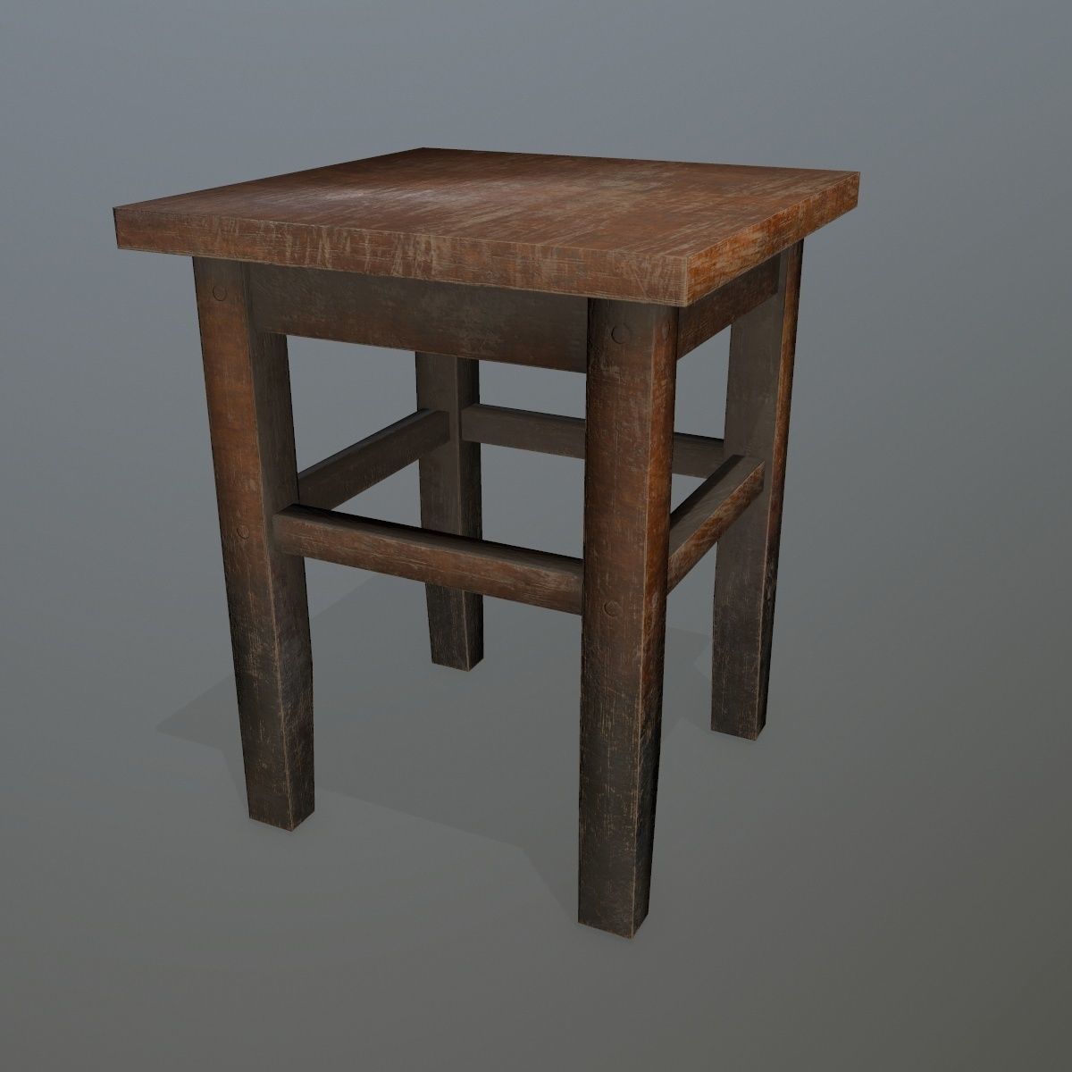 Footstool side table Low-poly 3D model_5