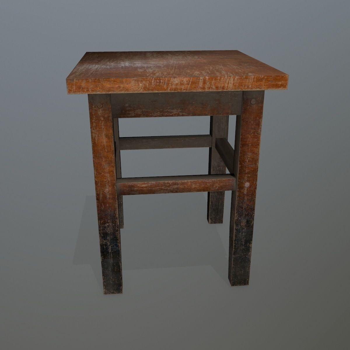Footstool side table Low-poly 3D model_2