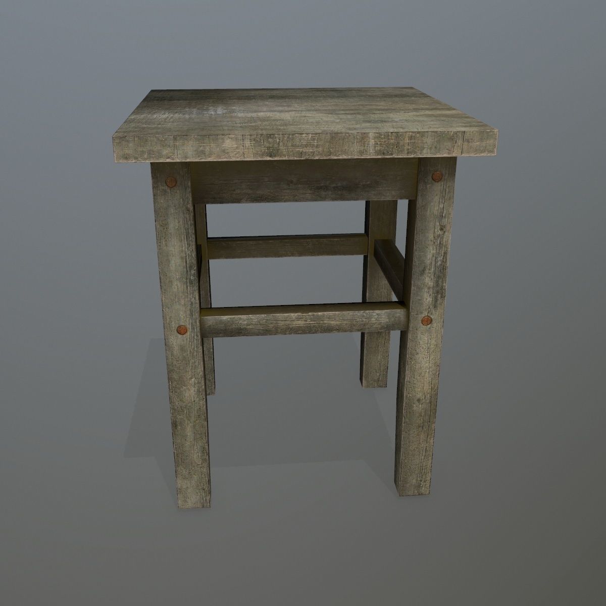 Footstool side table Low-poly 3D model_2
