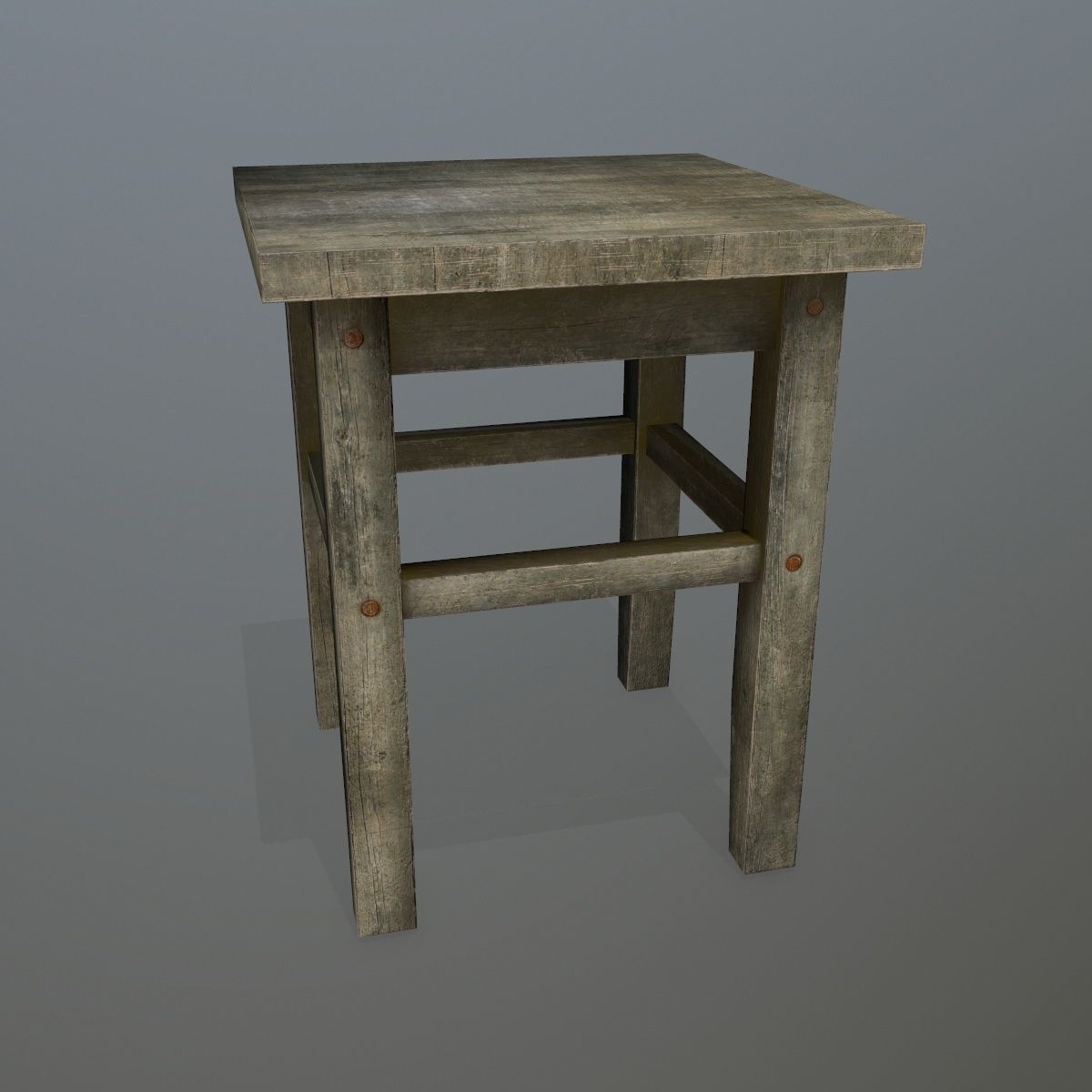 Footstool side table Low-poly 3D model_6