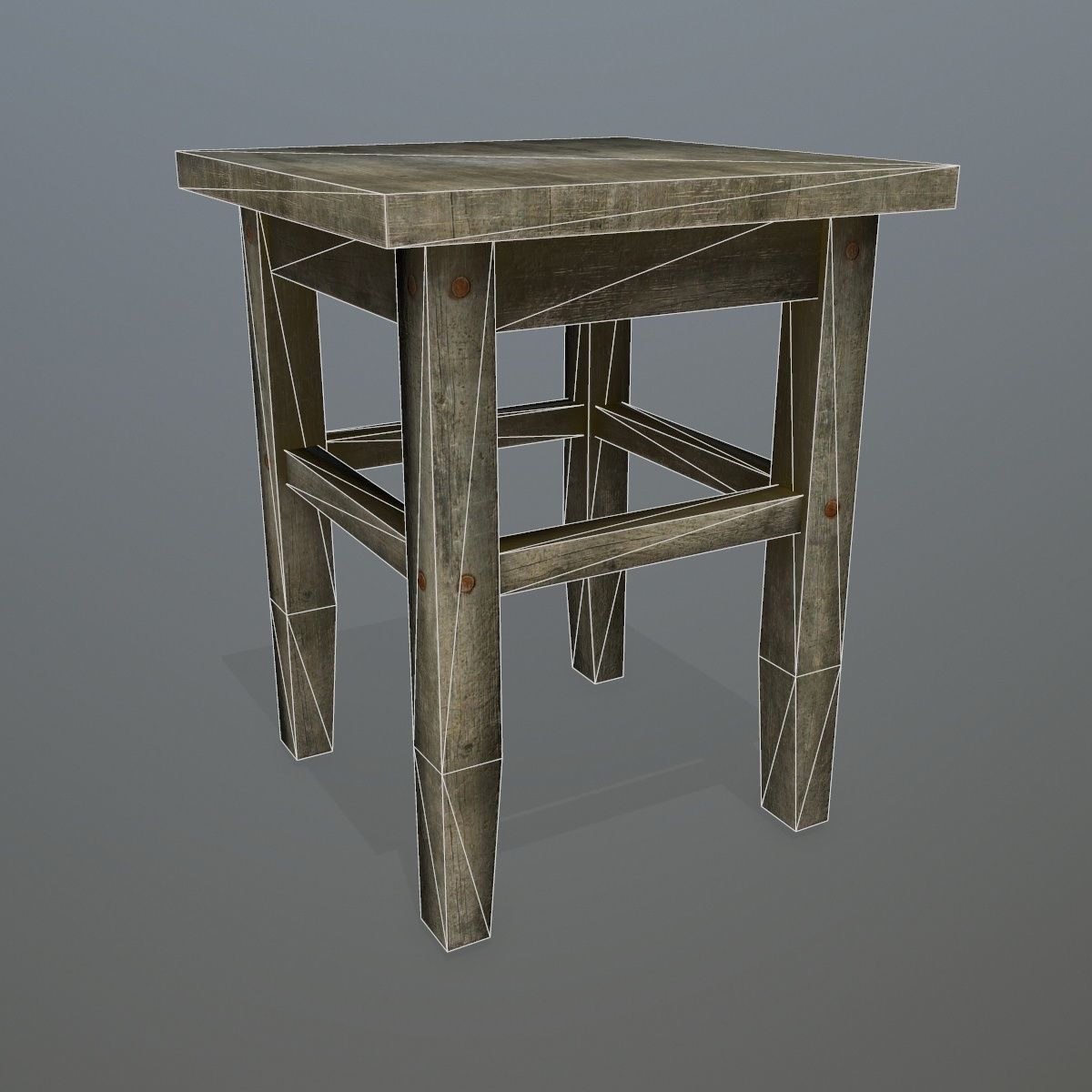 Footstool side table Low-poly 3D model_10
