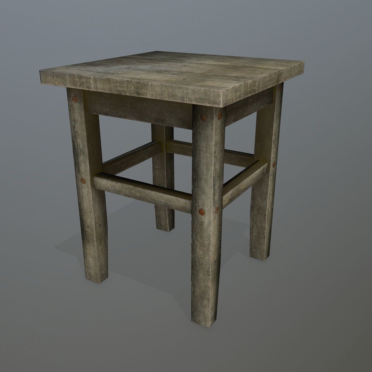 Footstool side table Low-poly 3D model_5