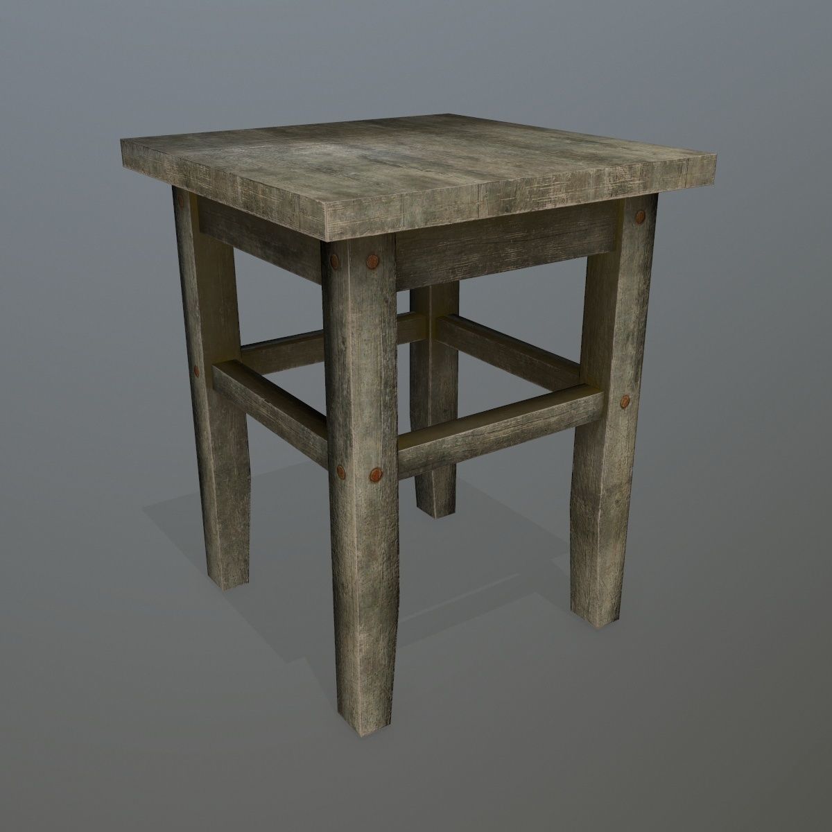Footstool side table Low-poly 3D model_1