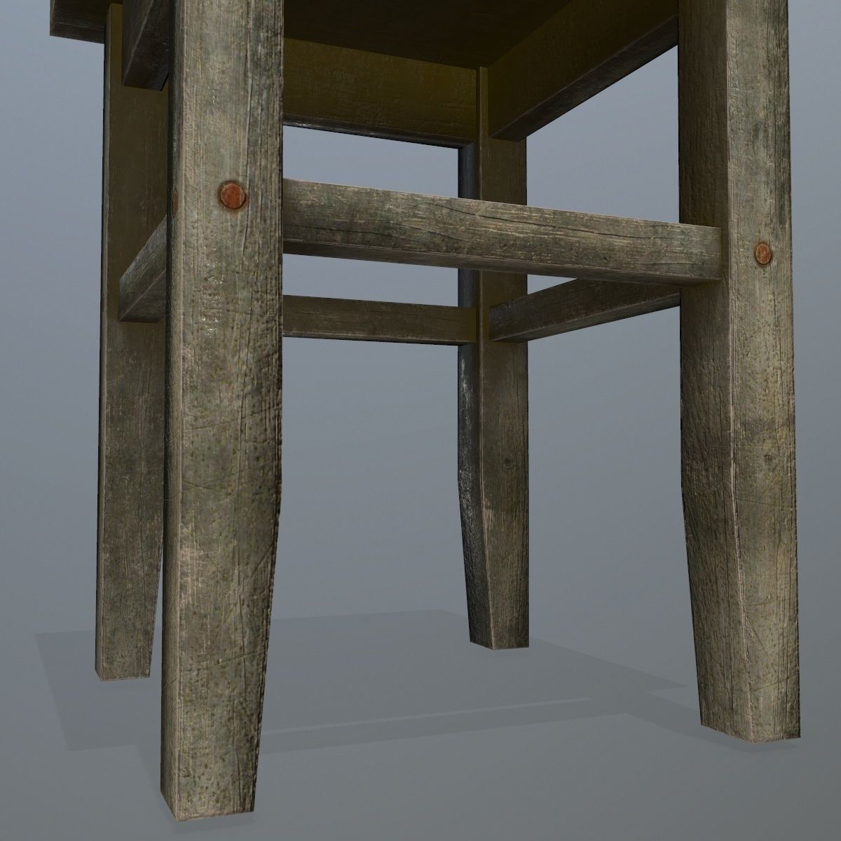 Footstool side table Low-poly 3D model_8