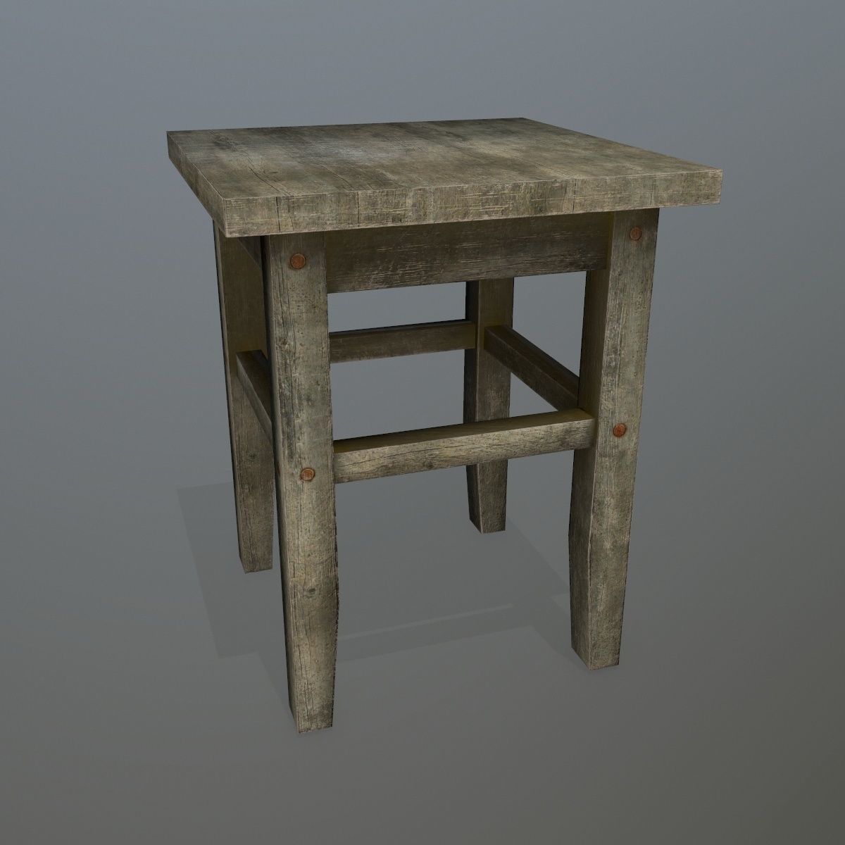 Footstool side table Low-poly 3D model_4