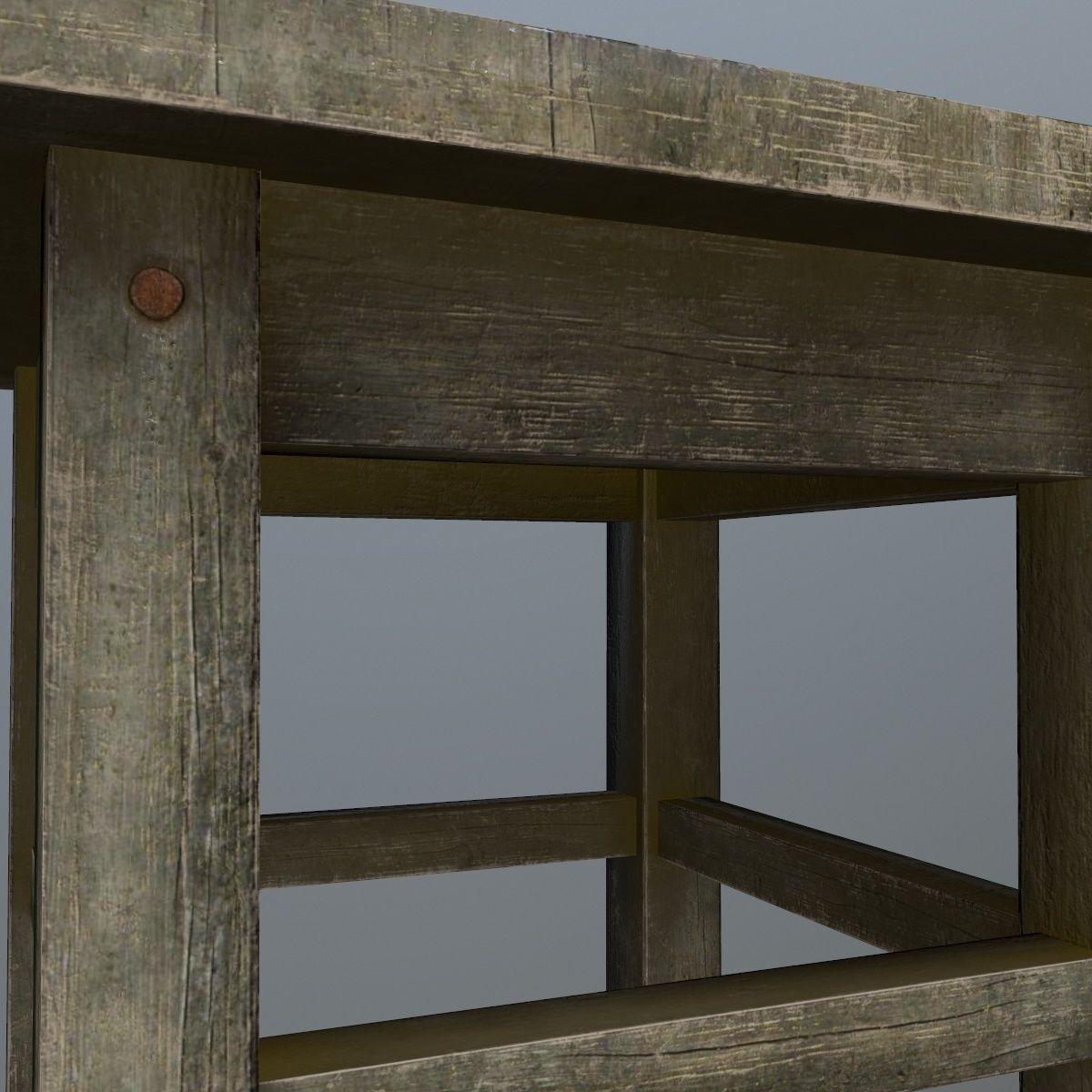 Footstool side table Low-poly 3D model_9