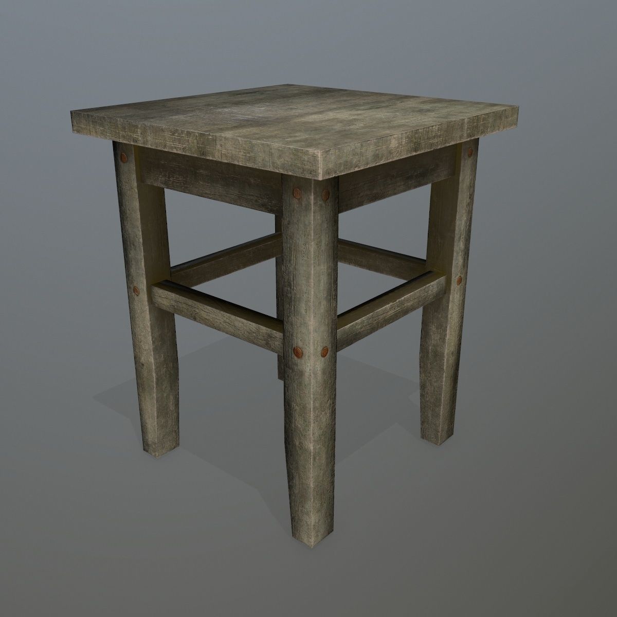 Footstool side table Low-poly 3D model_3