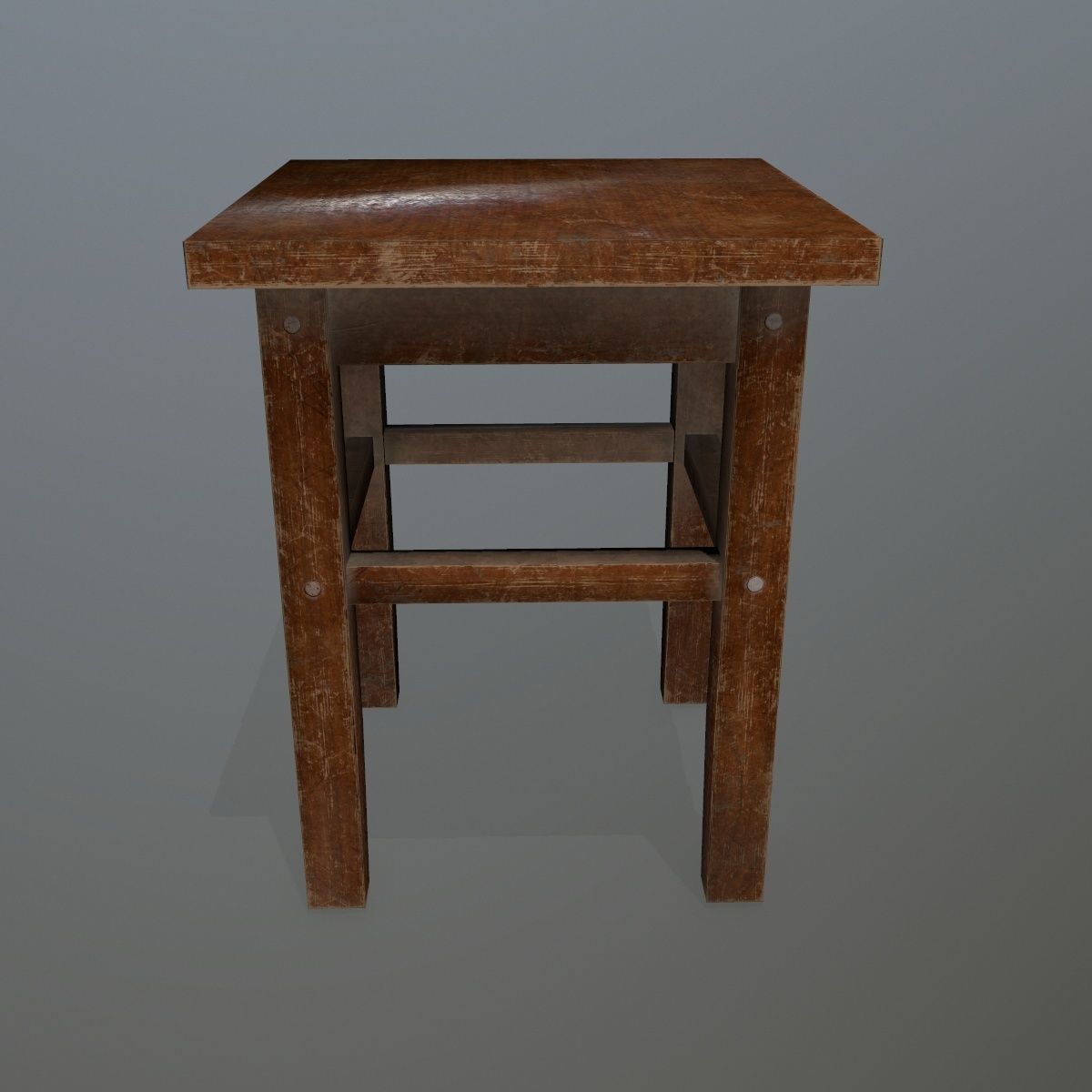 Footstool side table Low-poly 3D model_2