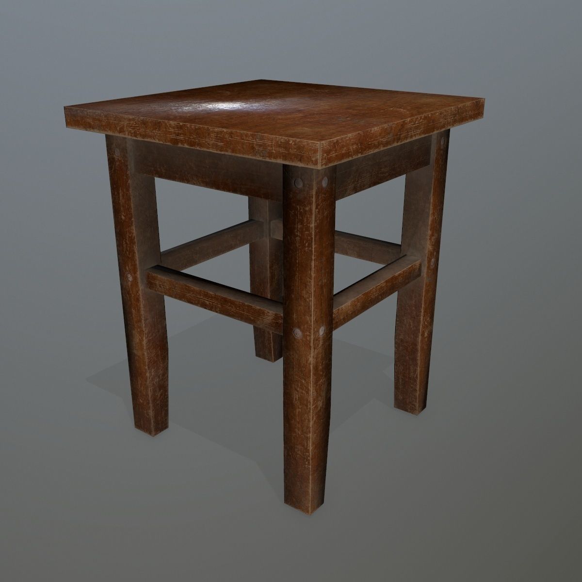 Footstool side table Low-poly 3D model_5
