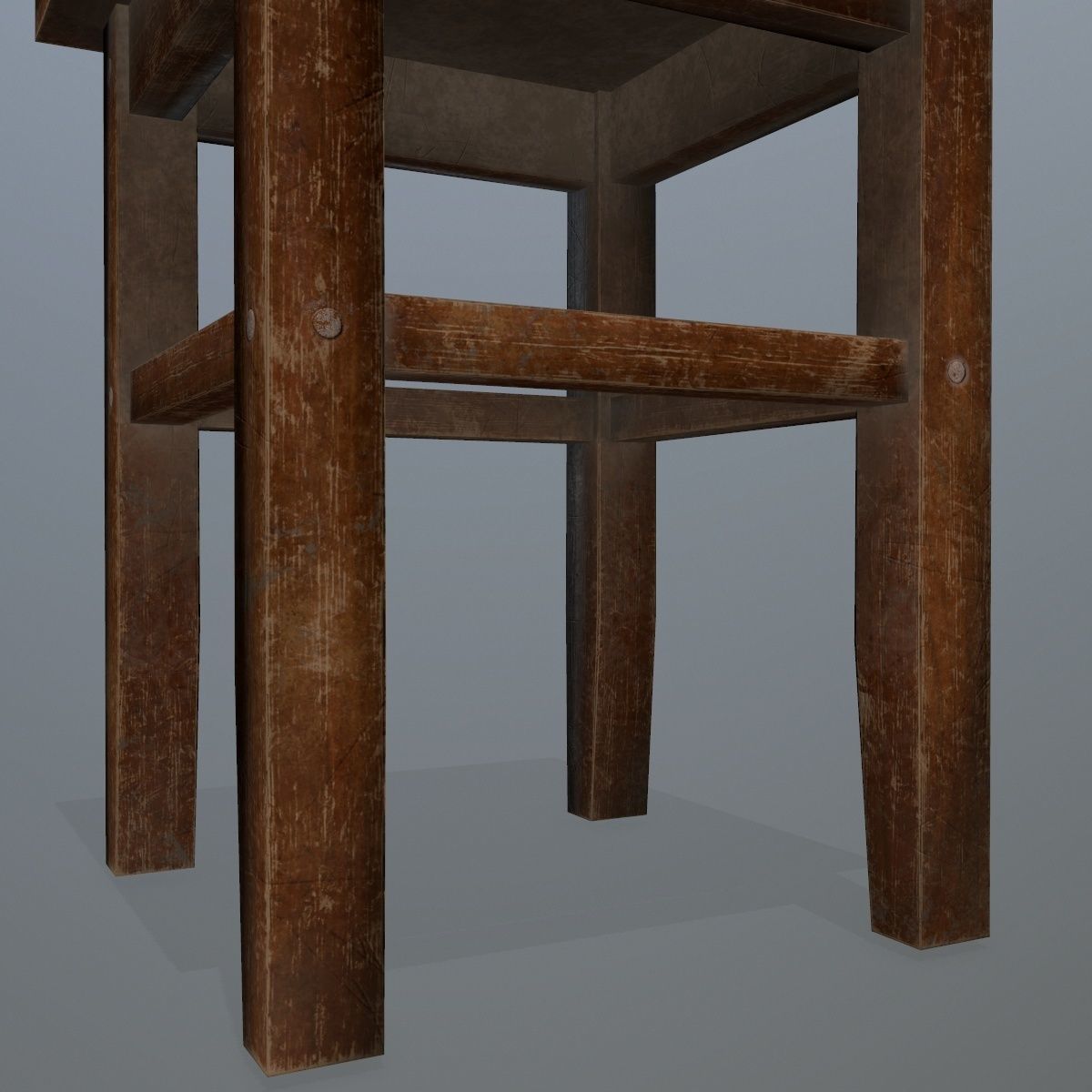 Footstool side table Low-poly 3D model_7