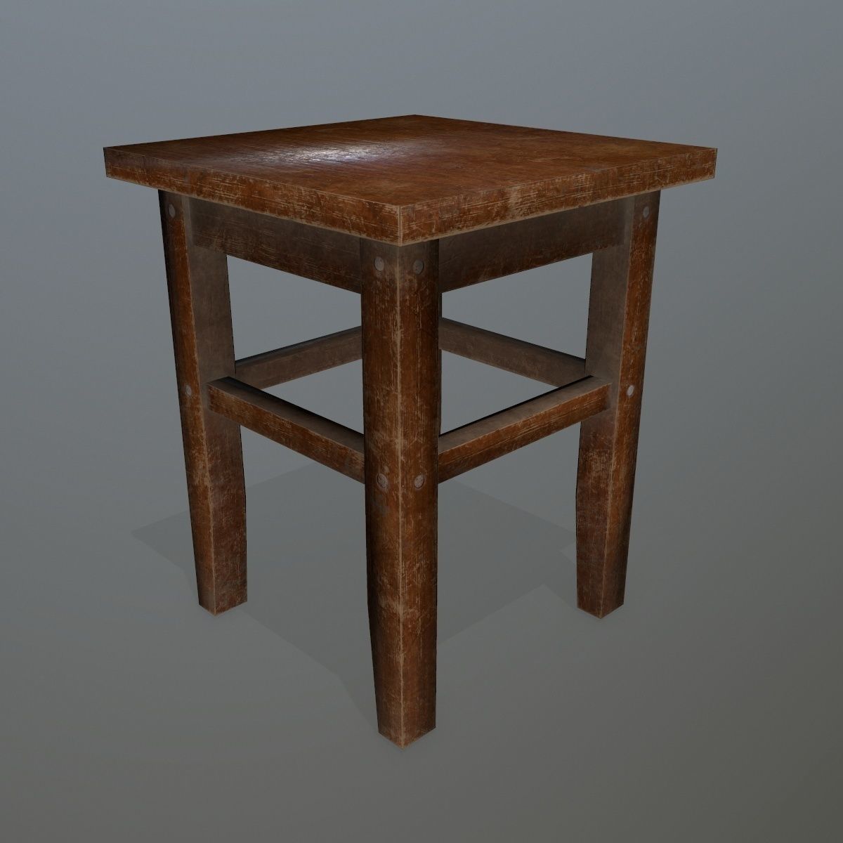 Footstool side table Low-poly 3D model_3