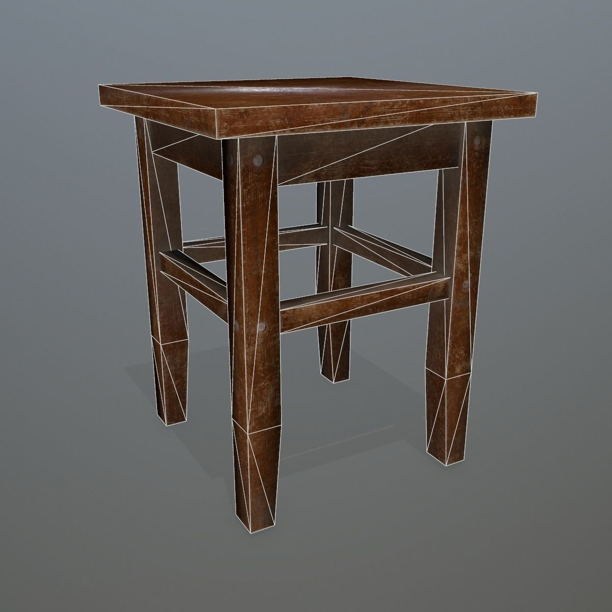 Footstool side table Low-poly 3D model_9
